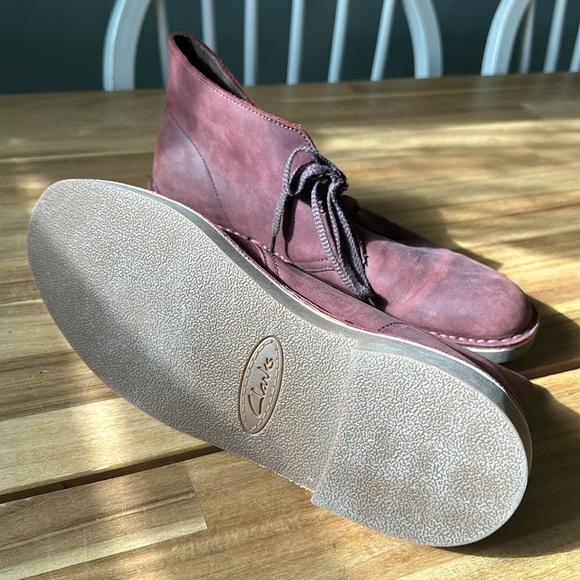 CLARKS  Bushacre 2 aubergine leather chukka boot main image 7
